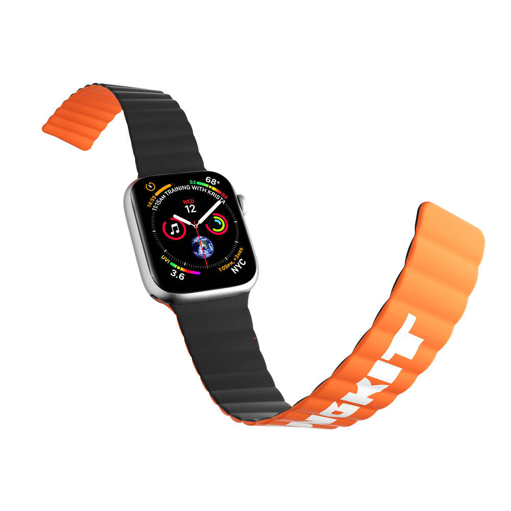 Youngkit Classical Apple Watch 7 41mm Kordon Magnetik Tak Çıkar Silikon Strap Kayış - 1 Youngkit Classical Apple Watch 7 41mm Kordon Magnetik Tak Çıkar Silikon Strap Kayış - 1